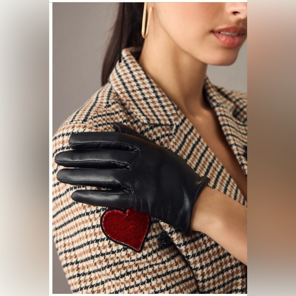 Anthropologie Maeve short faux- leather texting gloves - Picture 5 of 14